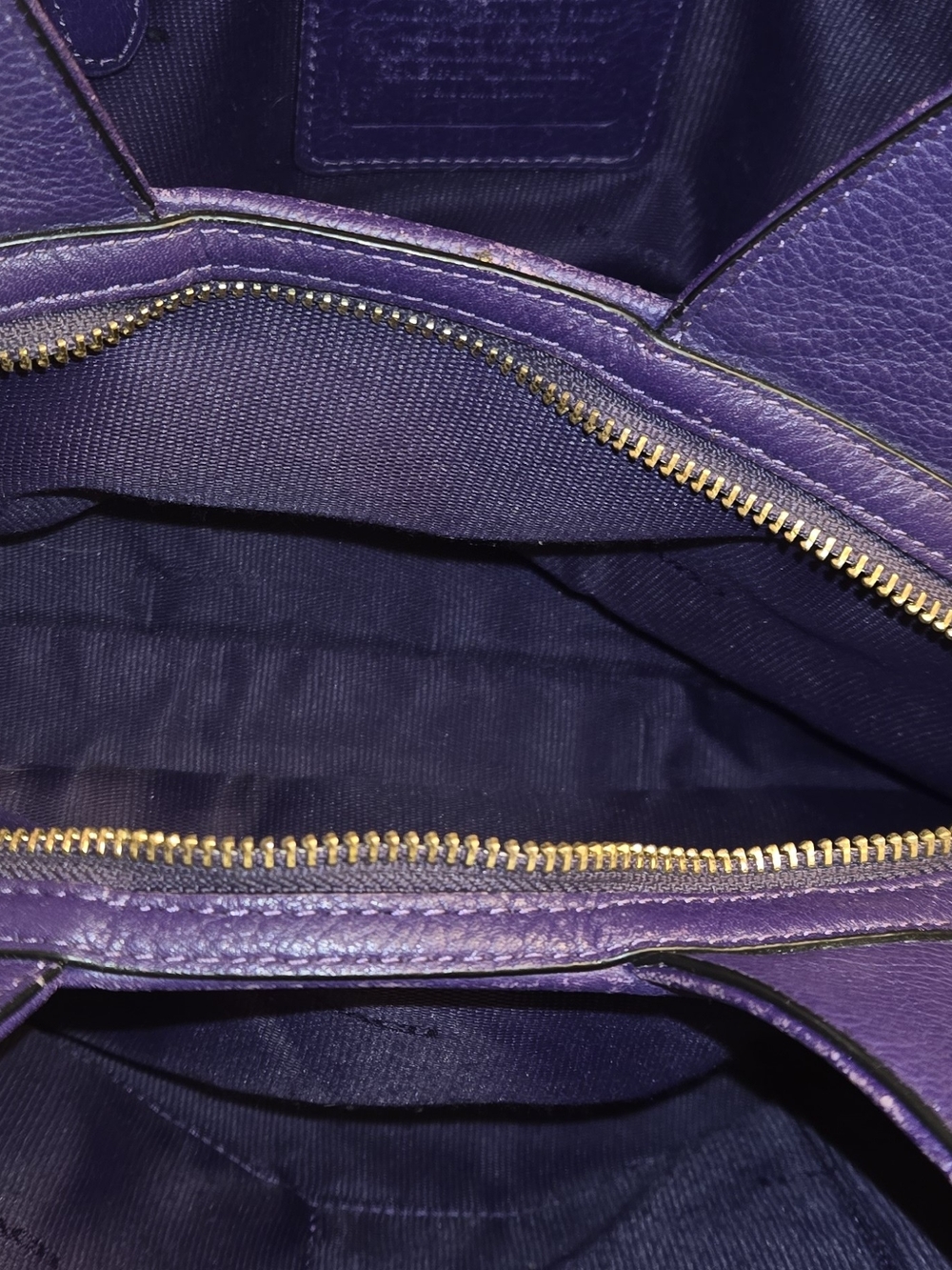 Coach Purple Leather Shoulder Tote - Picture 8 of 16